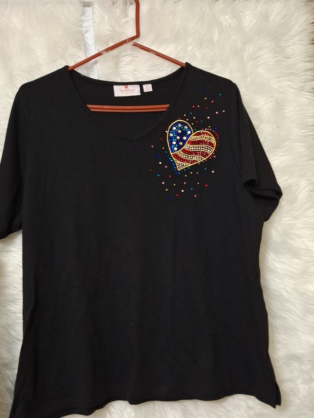 Quacker Factory Black Top with Logo Tag
